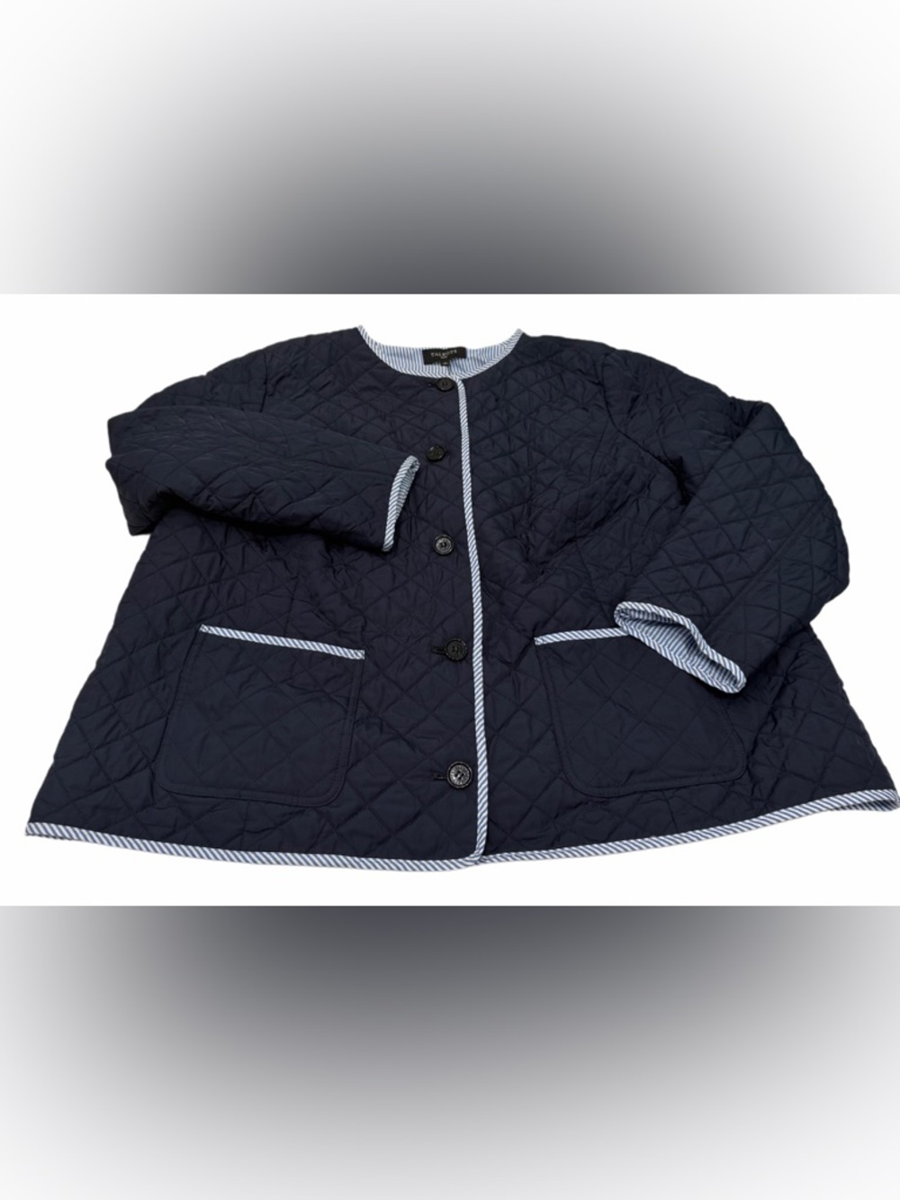 Talbots plus women’s diamond quilted jacket lightweight navy 3X